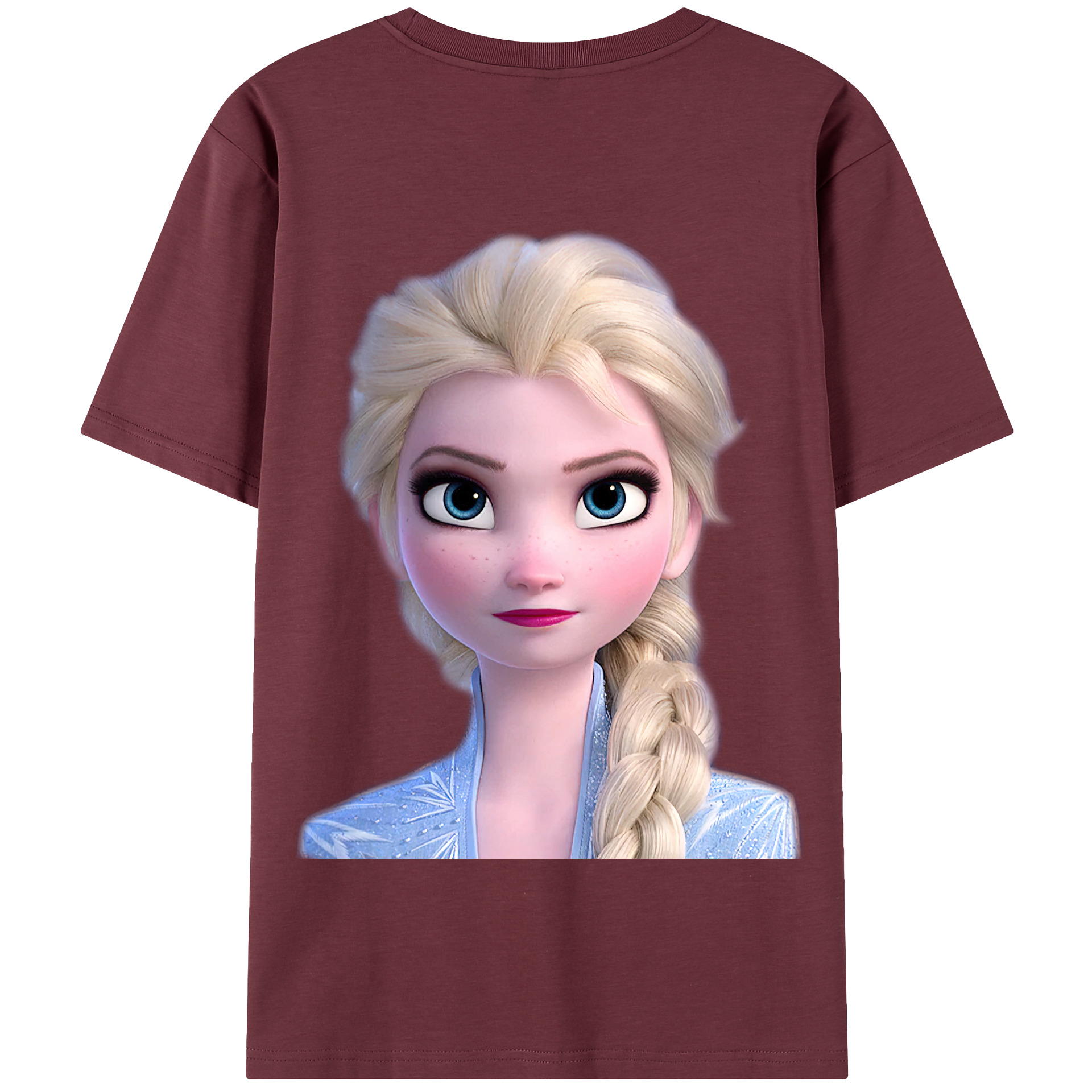 （画像用） アナと雪の女王 アンナ エルサ Frozen Anna Elsa 綿100％半袖Tシャツ（背面プリント）